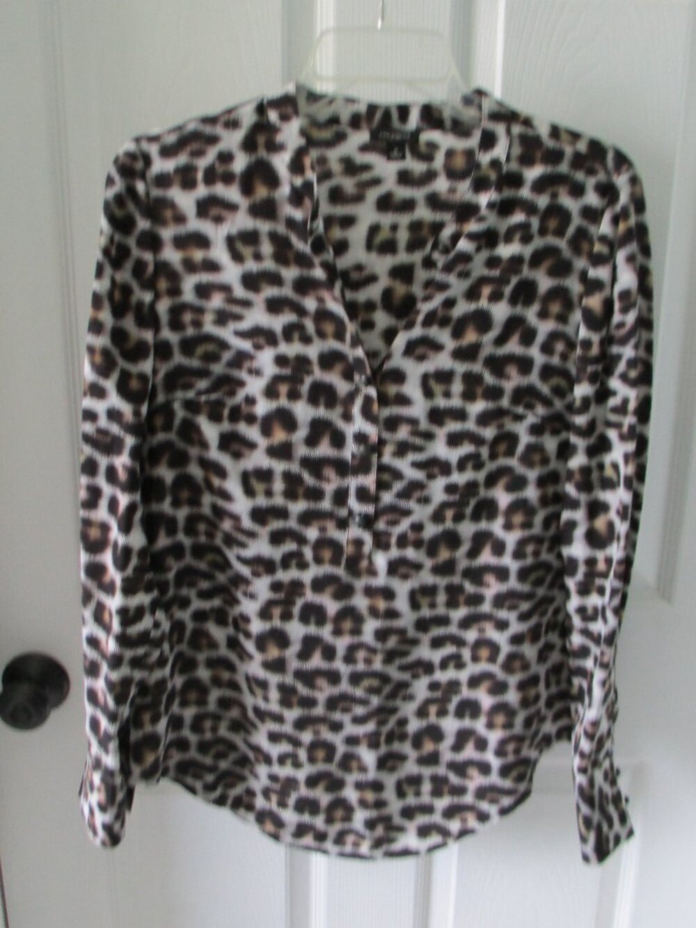 Ann Taylor animal print silk blouse